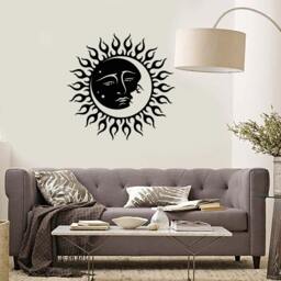 Wall Vinyl Decal Bedroom Decoration Sun & Moon Kissing Romantic Ornament Modern Home Decor - #1002Da - thumbnail 2