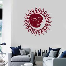 Wall Vinyl Decal Bedroom Decoration Sun & Moon Kissing Romantic Ornament Modern Home Decor - #1002Da - thumbnail 3