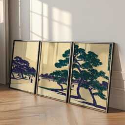 Japanese Landscape Art Print Set - Vintage Park Scene Wall Decor - thumbnail 3