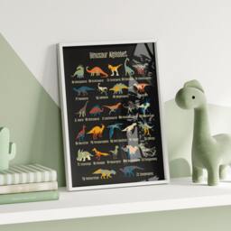 Dinosaur Alphabet Print, Prints, Children's Decor, Nursery Bedroom Educational 2451 - thumbnail 2