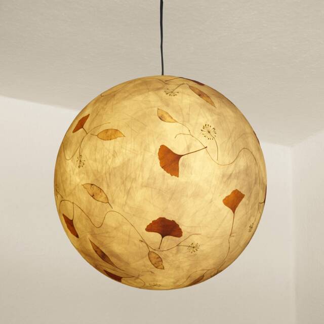 Lampshade 9 Made Of Tissue Paper With Ginkgo, Dill... Corridor Lamp, Bedroom Children's Room Lamp - image 1