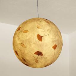 Lampshade 9 Made Of Tissue Paper With Ginkgo, Dill... Corridor Lamp, Bedroom Children's Room Lamp - thumbnail 1