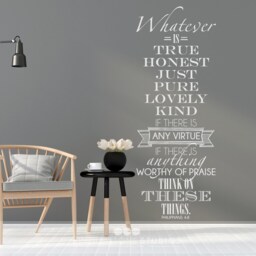 Philippians 48 Bible Verse Wall Decal - Whatever Is True Vinyl Art - thumbnail 3