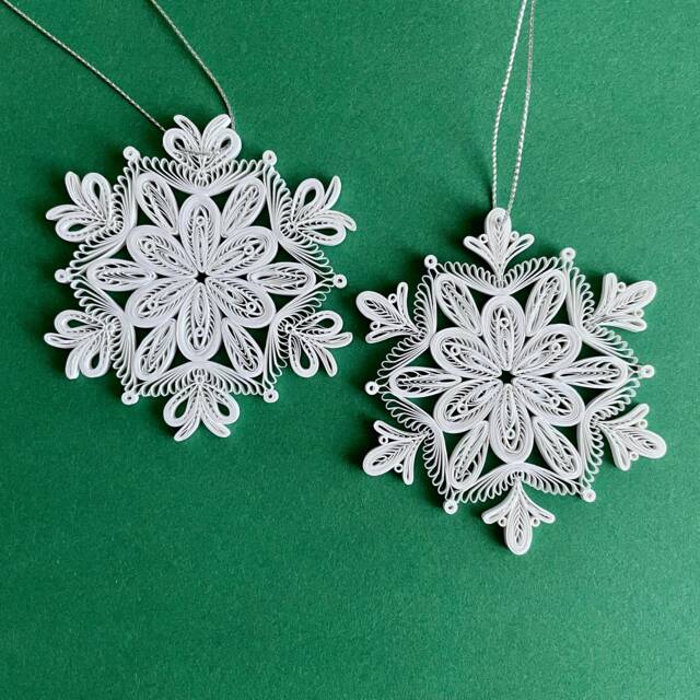 Christmas Tree Ornament - Quilled Snowflake Mandala Quilling Decor -Paper Eco Friendly Gifts - image 1