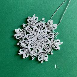 Christmas Tree Ornament - Quilled Snowflake Mandala Quilling Decor -Paper Eco Friendly Gifts - thumbnail 3