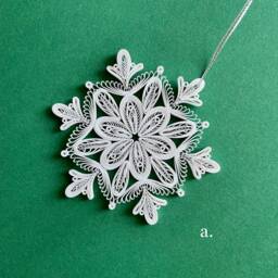 Christmas Tree Ornament - Quilled Snowflake Mandala Quilling Decor -Paper Eco Friendly Gifts - thumbnail 2