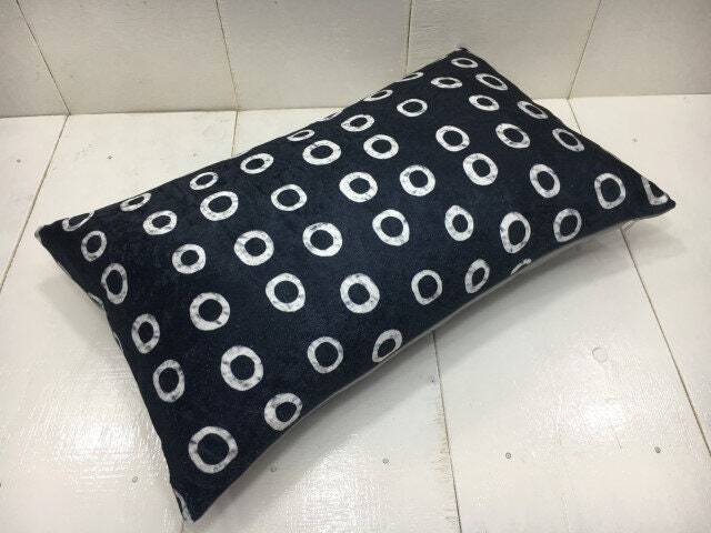 Handwoven Silk Ikat Pillow Cover, Decorative Lumbar Cushion - 12x20 - image 1