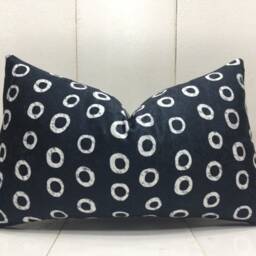 Handwoven Silk Ikat Pillow Cover, Decorative Lumbar Cushion - 12x20 - thumbnail 2