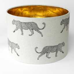 Leopard Print Lampshade Handmade Safari Decor With Gold Lining