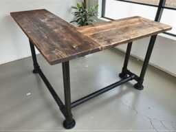 Corner Office Desk - Two Board, Custom Reclaimed Scaffold Boards & Tubes, Rustic Desk, Industrial Look Nd - The Bank