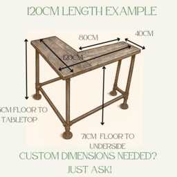 Corner Office Desk - Two Board, Custom Reclaimed Scaffold Boards & Tubes, Rustic Desk, Industrial Look Nd - The Bank - thumbnail 2