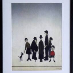 L S Lowry Art Print The Family, Black Frame, Textured Paper - thumbnail 2