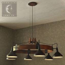 The Piedmont, Wooden Walnut Ring Chandelier, Rustic Modern Farmhouse Lighting, Industrial Lighting, Rustic Chandelier, Modern Chandelier