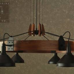The Piedmont, Wooden Walnut Ring Chandelier, Rustic Modern Farmhouse Lighting, Industrial Lighting, Rustic Chandelier, Modern Chandelier - thumbnail 3