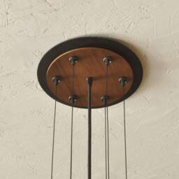 The Piedmont, Wooden Walnut Ring Chandelier, Rustic Modern Farmhouse Lighting, Industrial Lighting, Rustic Chandelier, Modern Chandelier - thumbnail 4
