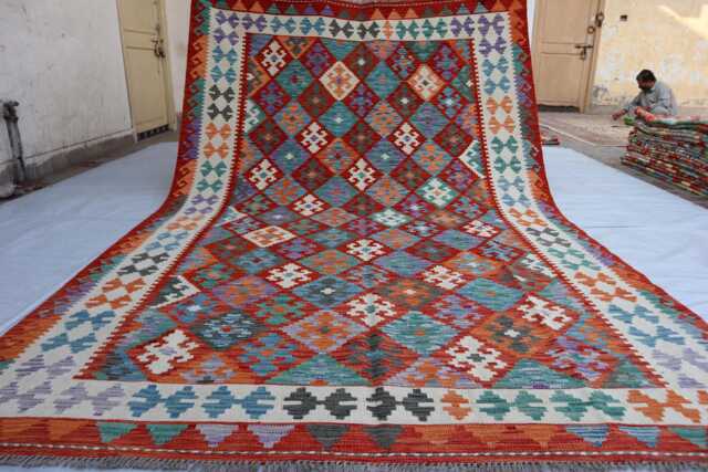 6'7x10'1 Ft Brand New Turkmen Maimana Kilim Rug, Afghan Tribal Chubi Flatweave Oriental Area Rug For Bedroom, Livingroom - image 1