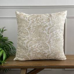 Madeline - Soft Gold - Torosay Thistle Pattern Handmade Cushion Cover - The Brunswick Collection - thumbnail 2