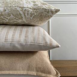 Madeline - Soft Gold - Torosay Thistle Pattern Handmade Cushion Cover - The Brunswick Collection - thumbnail 3