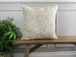 Madeline - Soft Gold - Torosay Thistle Pattern Handmade Cushion Cover - The Brunswick Collection