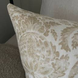 Madeline - Soft Gold - Torosay Thistle Pattern Handmade Cushion Cover - The Brunswick Collection - thumbnail 4