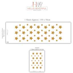 Gold Star Wall Stickers Nursery Decor Decals Kids Bedroom Peel & Stick Celestial - thumbnail 3