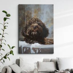 Cute Cockapoo Bathtub Dog Bathroom Painting Framed Poster Print Or Canvas Wall Decor Art Bedroom Home Interior Gift For Lover - thumbnail 1