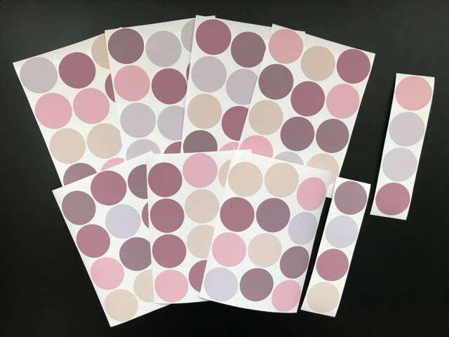 Pack Of 90 Pastel Pink Polka Dot Wall Decal - Dusty Rose Nursery Stickers - image 1