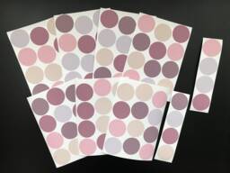 Pack Of 90 Pastel Pink Polka Dot Wall Decal - Dusty Rose Nursery Stickers - thumbnail 1