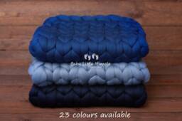 Exclusive Quality Chunky Wool Blanket, Blue Blanket, Photo Prop, Baby Photography, Newborn Photo Prop, Newborn Props, Newborn Posing