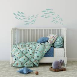School Of Fish Wall Decal Nursery Ocean Decor, Waterproof Sticker Ww261 - thumbnail 2