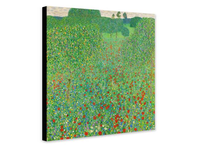 Gustav Klimt Poppy Field Print - Abstract Art, Framed Canvas Or Poster - image 1
