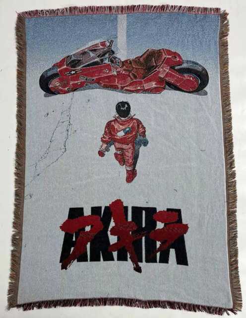 Akira Woven Blanket Tapestry - Handmade Neo Tokyo Anime Throw 90S Manga Room Decor Cotton Cyberpunk Wall Hanging - image 1