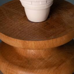 Handcrafted Beech & Walnut Wood Table Lamp Mid-Century Modern Bedside Light - thumbnail 3