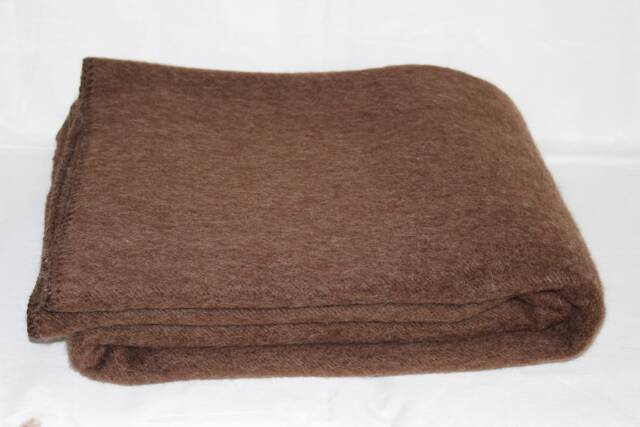 Organic Wool Blanket, Thick & Warm, 100% Virgin Wool, Xxl Size, Natural, Natural Brown, Hand-Spun/Handwoven - image 1