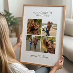 Personalised Valentines Day Gift. Couple Wall Art For Boyfriend Or Girlfriend. Photo Collage Print. Anniversary Gift Him Her. Custom Poster - thumbnail 2