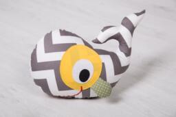 Soft Sofa Pillow Whale With Yellow Eyes, Decorative Pillow, Interior Toy For Children's Room, Chevron - thumbnail 1