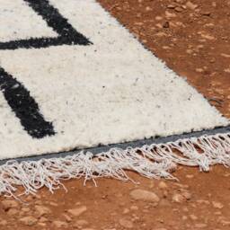 striped Moroccan Wool Rug Handmade Fluffy Area Rug - thumbnail 4