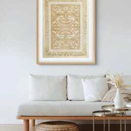 New Handmade Mexican Amate Paper Wall Art - Large 23.5x31 Modern - Unframed Sand - thumbnail 2