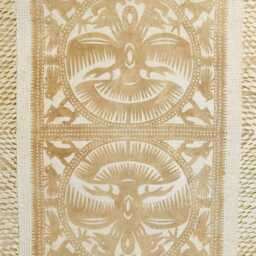 New Handmade Mexican Amate Paper Wall Art - Large 23.5x31 Modern - Unframed Sand - thumbnail 3