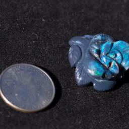 Sale Australian Rose Opal Carving Semi-Blackopal Double Sided Rainbow Magic - 44 Cts Was 4500.00 - thumbnail 4