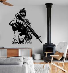 Wall Vinyl Us Soldier Marine Army Military Guaranteed Quality Decal Mural Art 1628Dz - thumbnail 1