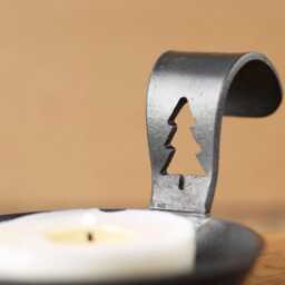 Limited Edition - Christmas Sculpted Iron Candle Holder With Curved Handle. Tree Design - thumbnail 3
