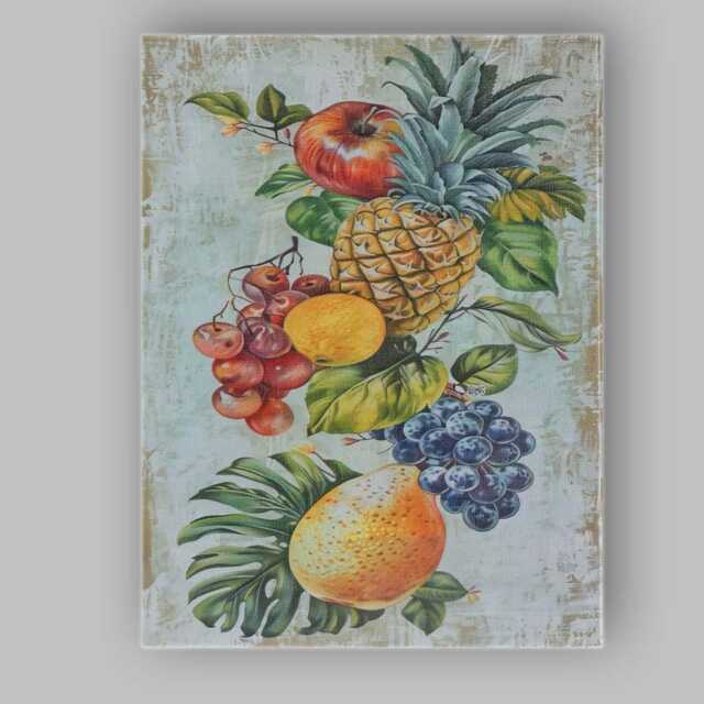 Rustic Mixed Tropical Fruit Botanical Arrangement Canvas Wall Art Print Decor Picture Ready To Hang - image 1