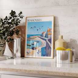 Seahouses Travel Poster Northumberland Coastal Wall Art - thumbnail 3