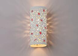 Contemporary Ceramic Wall Sconce With Red Inserts. Light For The Living Room - thumbnail 1