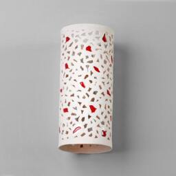 Contemporary Ceramic Wall Sconce With Red Inserts. Light For The Living Room - thumbnail 2