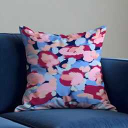 Abstract Floral Cushion Cover, Paint Effect Brushstroke Pillow Modern Artistic Throw Case, Living Room Decor - thumbnail 2