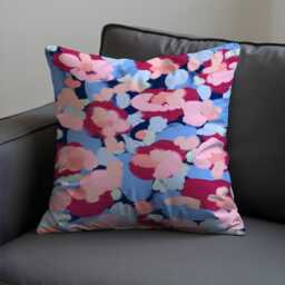 Abstract Floral Cushion Cover, Paint Effect Brushstroke Pillow Modern Artistic Throw Case, Living Room Decor - thumbnail 3