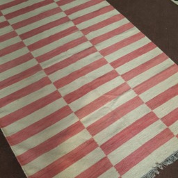 Pink Striped Wool Kilim, Handmade Custom Geometric Flatweave, Custom Size Area Rug, Minimalist - thumbnail 2