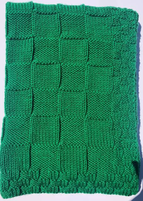 Kelly Green Hand Knitted Baby Blanket, Also in A Variety Of Colors - image 1